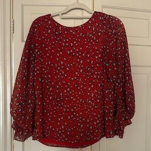 Sanctuary Red Animal Print Blouse